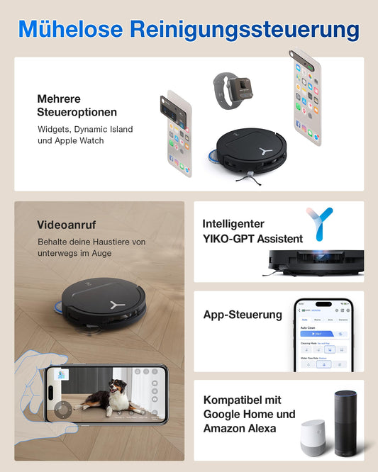ECOVACS DEEBOT T50 PRO Omni Gen2 Robot Vacuum, 75°C Moppreinigung & Auto-Entleerung