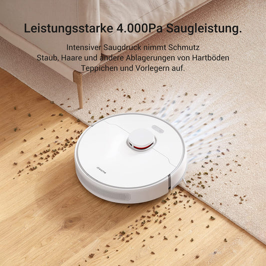 Dreame D10 Plus Robot Vacuum, automatische Staubentleerung Weiß
